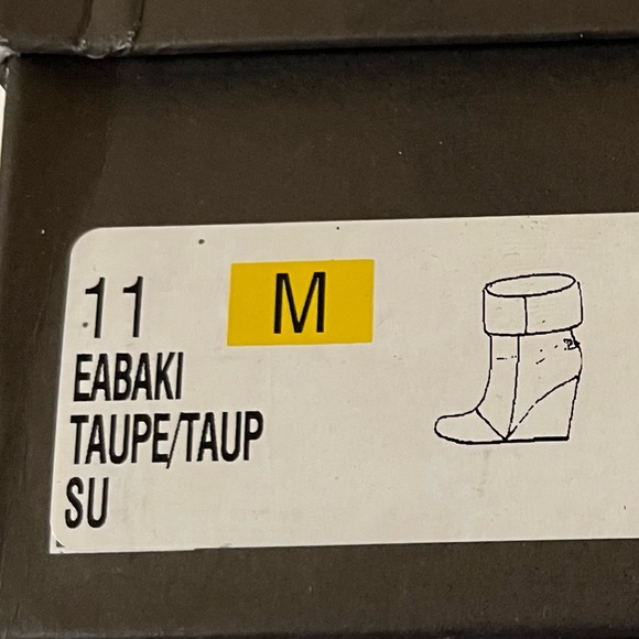 New Enzo Angiolini Eabaki Taupe Wedge Boots Size 11 - Picture 4 of 6